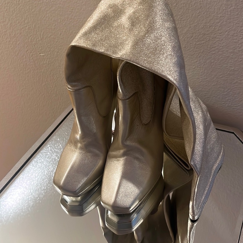 YSL Gold Boots